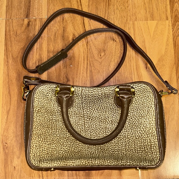 Borbonese Redwall Quail Pattern 2 Way Mini Shoulder Bag Handbag - Picture 2 of 16